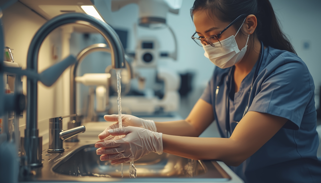 Hand hygiene for eye care